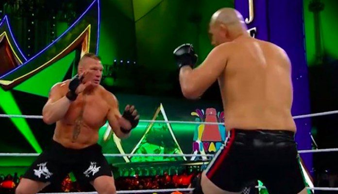 Video Brock Lesnar Beats Cain Velasquez At Wwe Crown Jewel