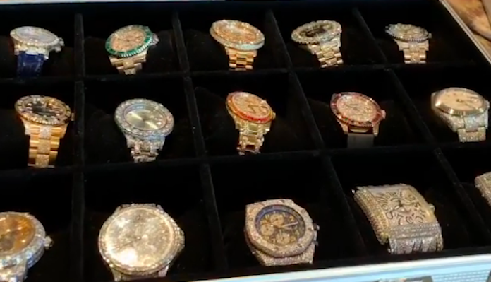 Floyd Mayweather shows off his incredible £14MILLION watch encrusted with  huge dazzling diamonds